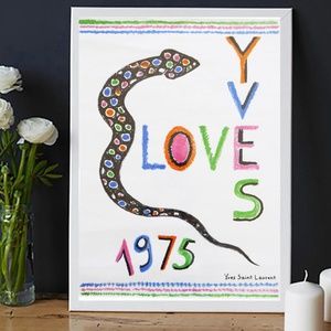 YSL 1975 framed "Love" print